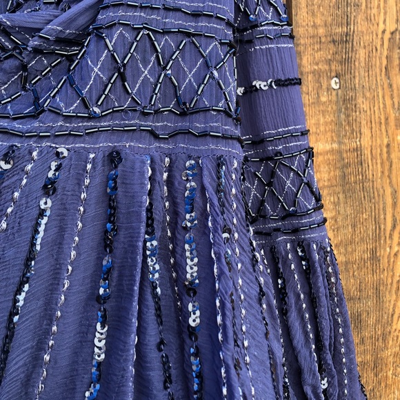 Free People Ode To Shimmer Dress in Sapphire - Picture 10 of 16